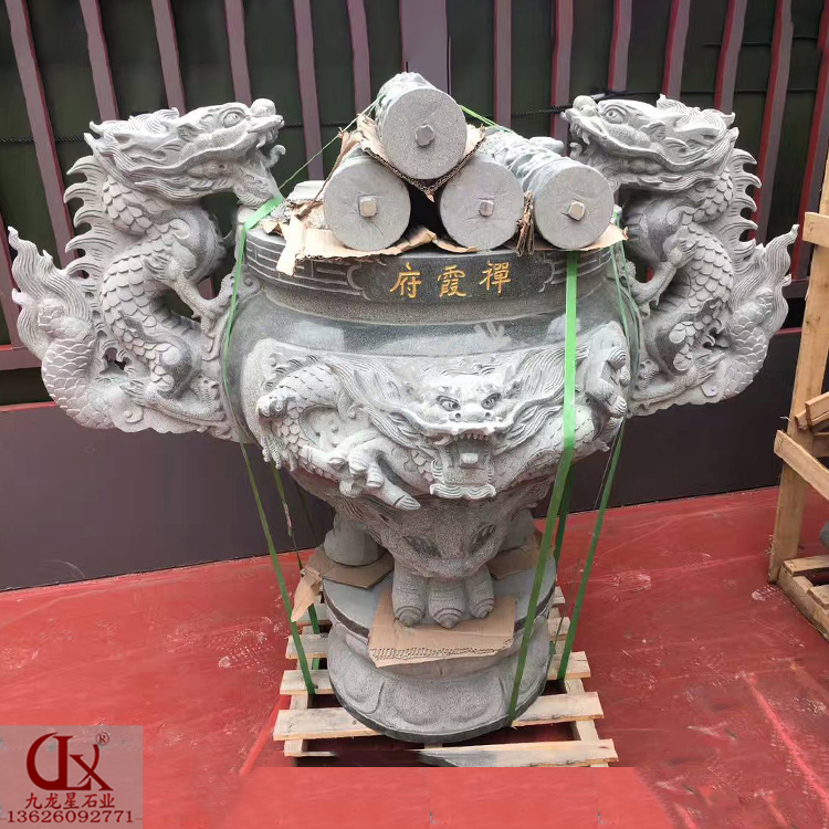 寺院圓形石雕香爐的款式造型