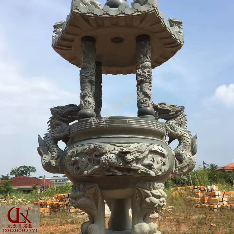 寺院圓形石雕香爐的款式造型