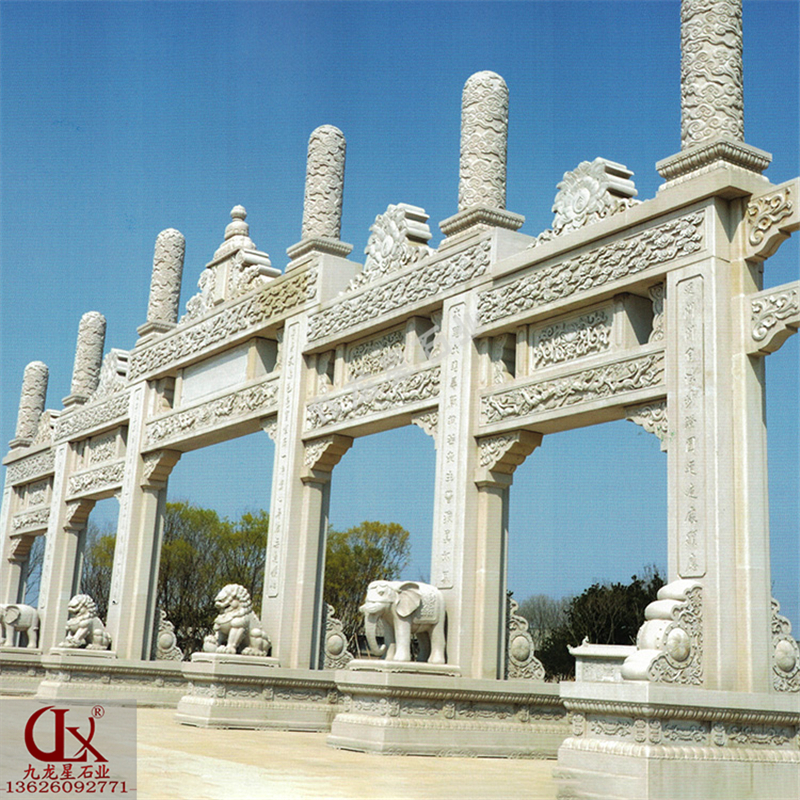 常見(jiàn)石雕牌坊圖片介紹 石牌坊制作廠家九龍星